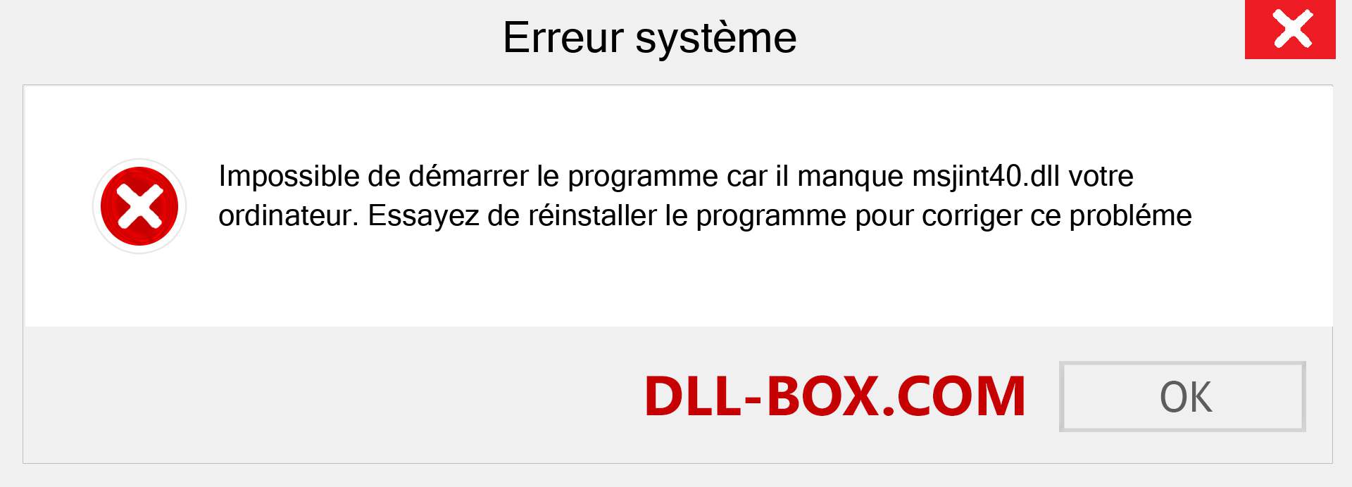 Le fichier msjint40.dll est manquant ?. Télécharger pour Windows 7, 8, 10 - Correction de l'erreur manquante msjint40 dll sur Windows, photos, images